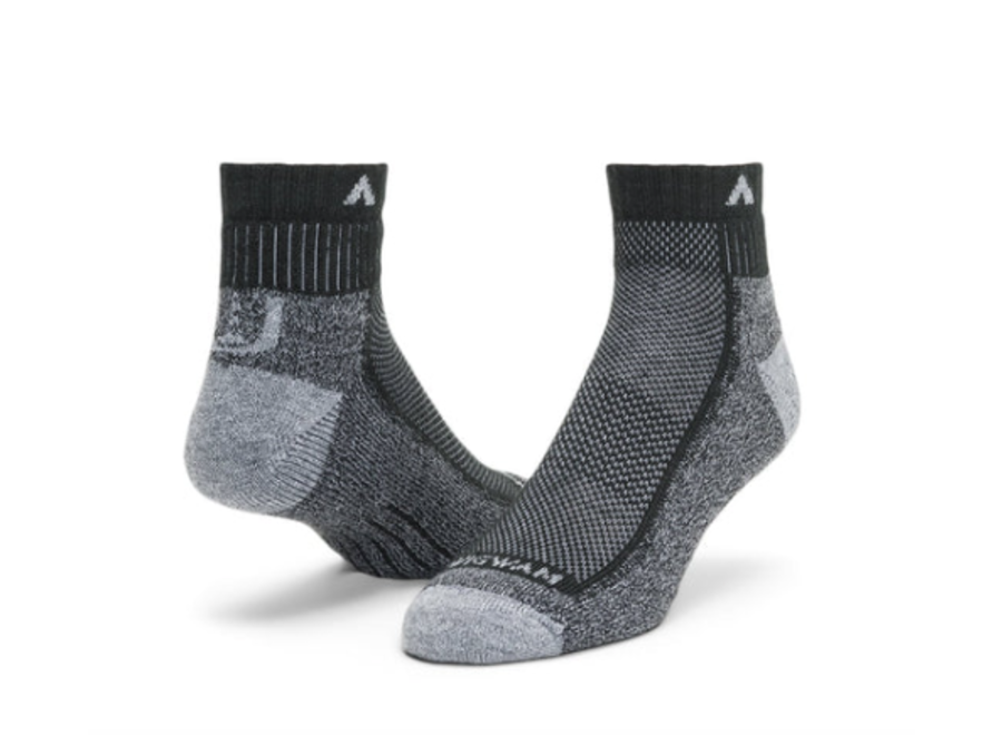 Wigwam Cool-Lite Hiker 1/4 Sock - Black/Grey - Mountain Man Outdoors