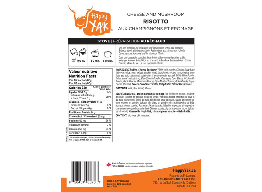 Happy Yak Freeze Dried Various Meals Mountain Man Outdoors