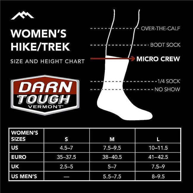 Darn Tough Darn Tough 1967 Women's HIKE/TREK - Micro Crew LIGHT, Taupe