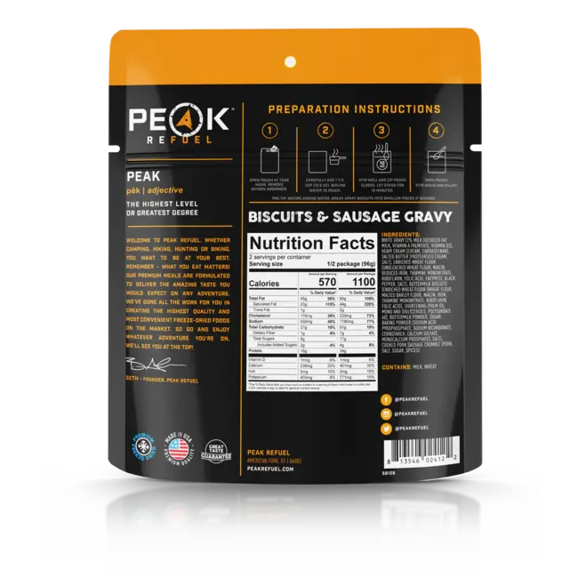 PEAK REFUEL Peak Refuel Biscuits & Sausage Gravy