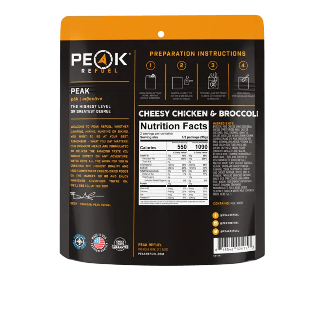 PEAK REFUEL Peak Refuel Cheesy Chicken & Broccoli