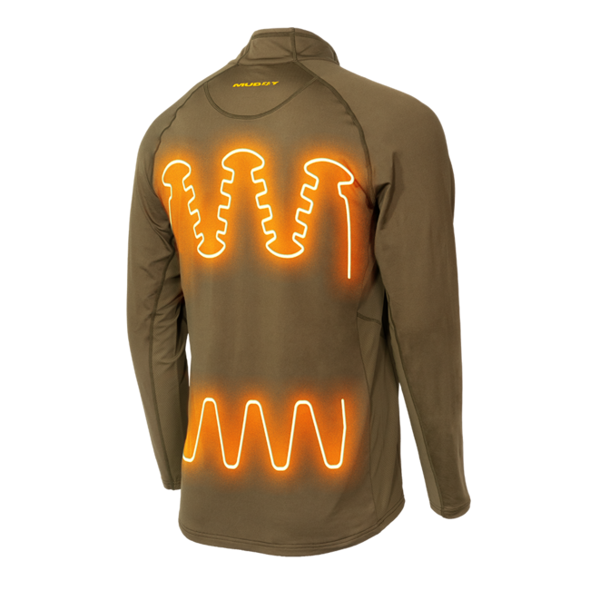 Muddy Nucleus Heated Base Layer Shirt 1/4 Zip Brown