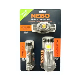 NEBO Triple Threat Kit (Headlamp, Lantern, Pocket Light)