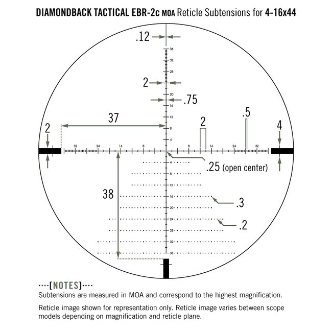 Vortex Vortex Diamondback Tactical HD Riflescopes 4-16x44MM EBR-2C MOA