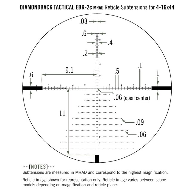 Vortex Vortex Diamondback Tactical HD Riflescopes 4-16x44MM EBR-2C MRAD