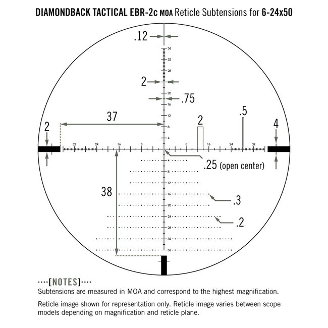 Vortex Vortex Diamondback Tactical HD Riflescopes 6-24x50MM EBR-2C MOA