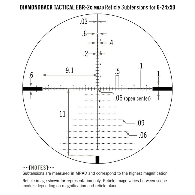 Vortex Vortex Diamondback Tactical HD Riflescopes 6-24x50MM EBR-2C MRAD