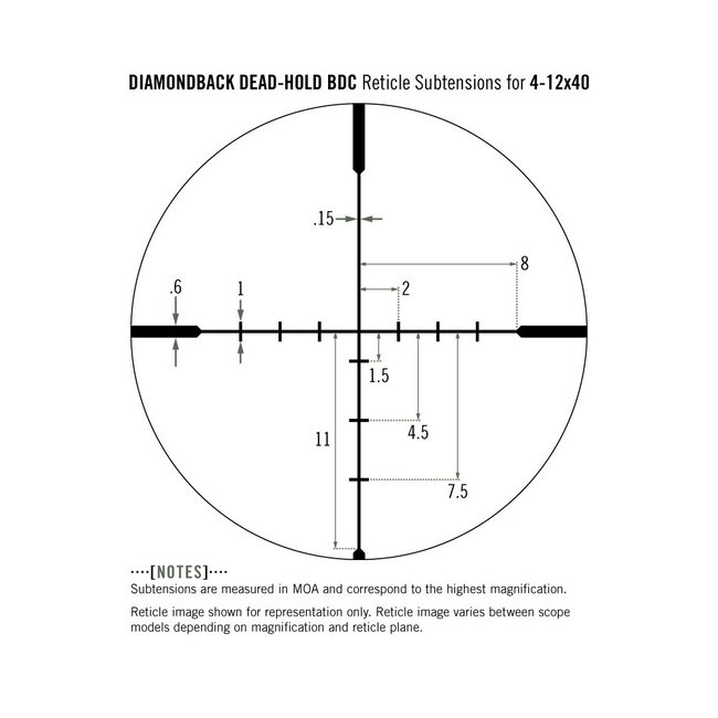 Vortex Vortex Diamondback HD Riflescopes 4-12x40MM Dead-Hold BDC