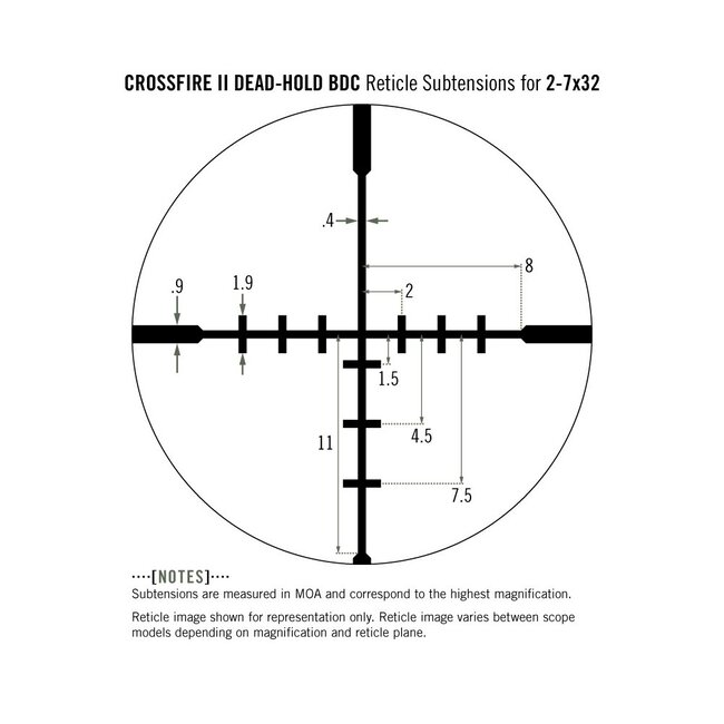 Vortex Vortex Crossfire II Riflescopes 2-7x32MM Dead-Hold BDC