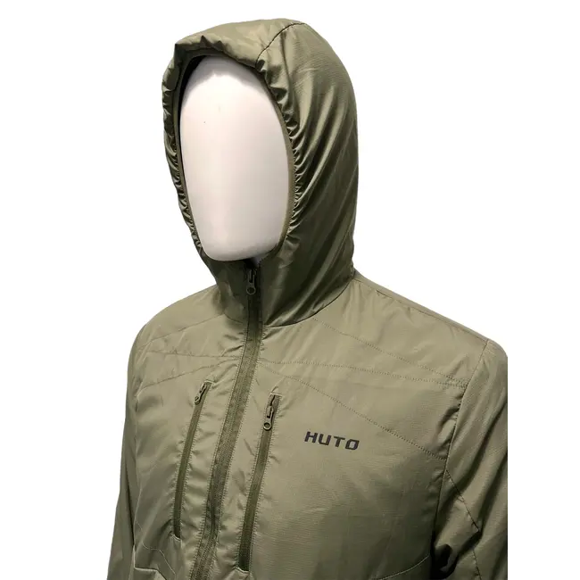 HUTO Fuzzy Fleece Hoodie Olive Green