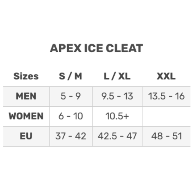 Korkers Korkers Apex Ice Cleat SM/MD 5-9US