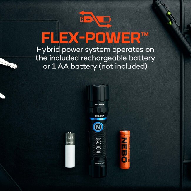 NEBO Blueline 600 Lumen Flex Flashlight