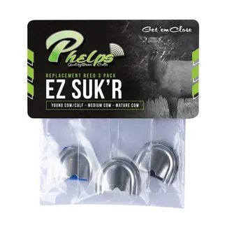 Phelps Phelps Elk Call EZ SUK'R Replacement Reed 3 Pack Young/Medium/Mature Tone
