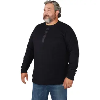 Stanfield's Stanfield's 1315GL Men's Heritage Fleece Lined Heavy Weight Wool Henley Black