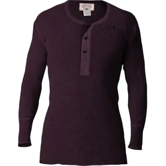 Stanfield's Stanfield's 1328 Men's Heavy Weight Wool Henley Purple Leaf