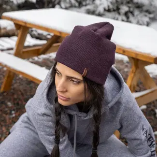 Stanfield's 1318 Heavy Weight Wool Toque Purple Leaf OS