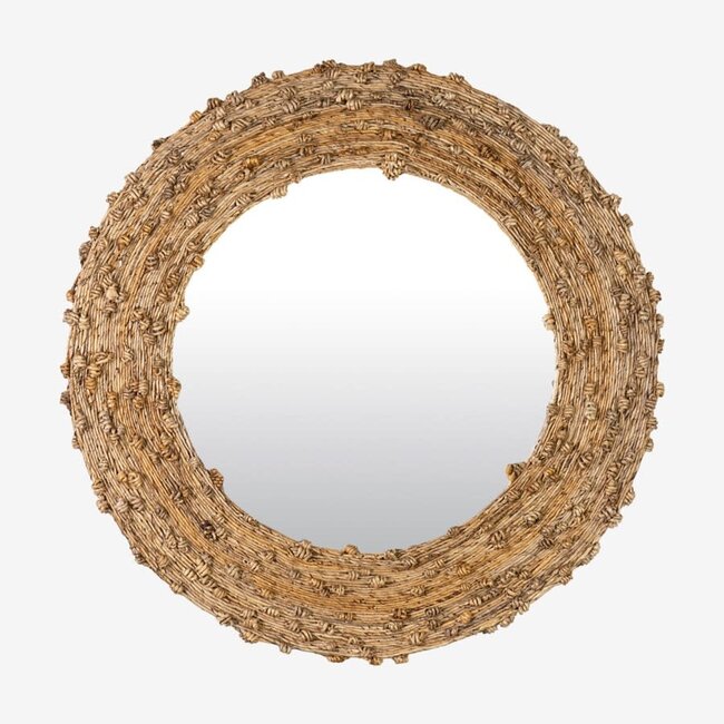 Knotted Natural Fiber Round Mirror