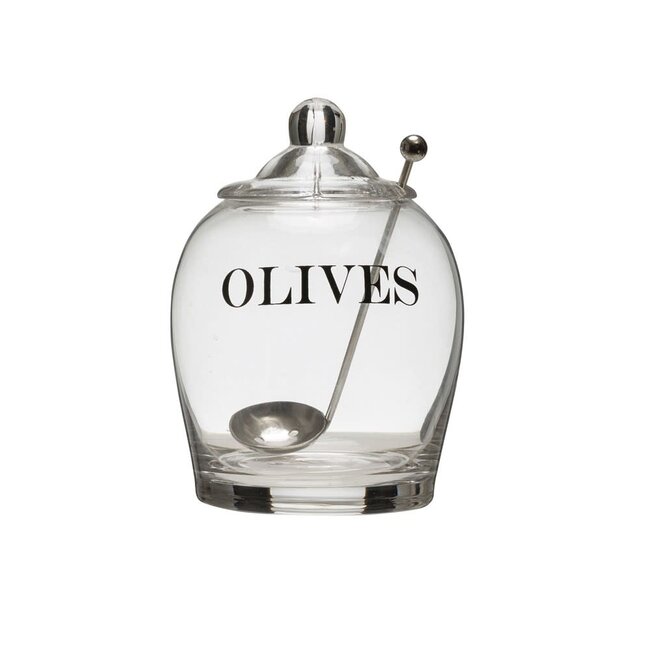 Olive Glass Jar