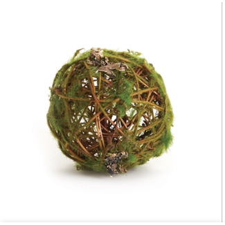Mossy Wrapped Twig Orb, 4"