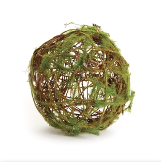 Mossy Wrapped Twig Orb, 6"