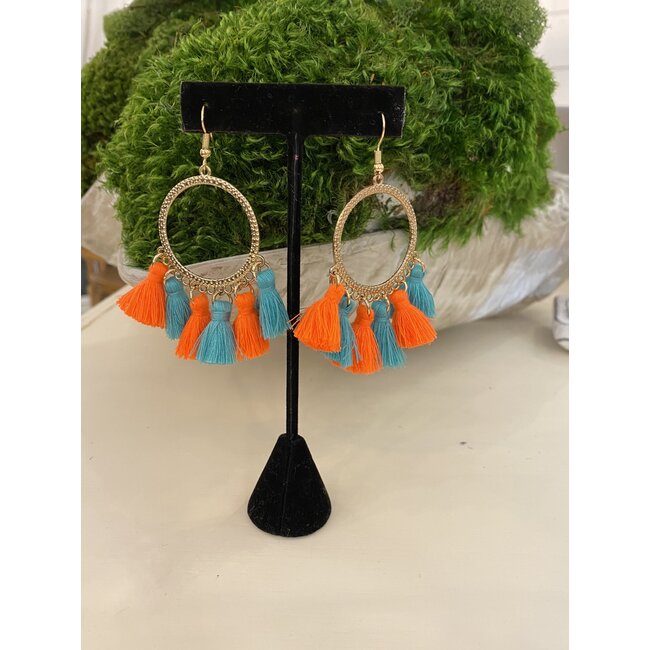 Game Day Tassel & Gold Earring