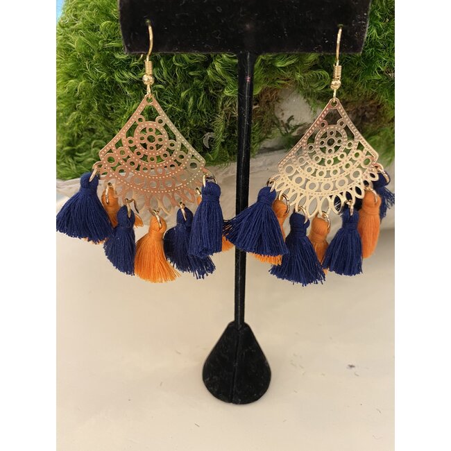 Game Day Tassel & Gold Earring