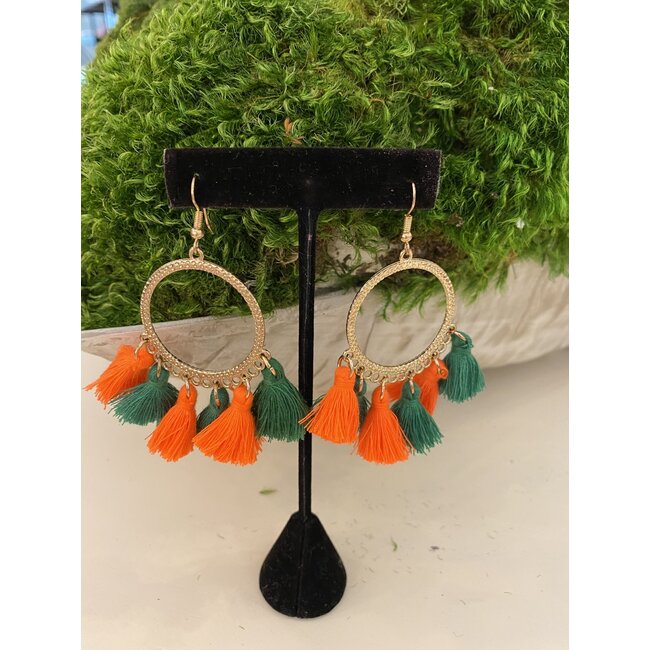 Game Day Tassel & Gold Earring