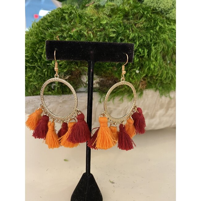 Game Day Tassel & Gold Earring