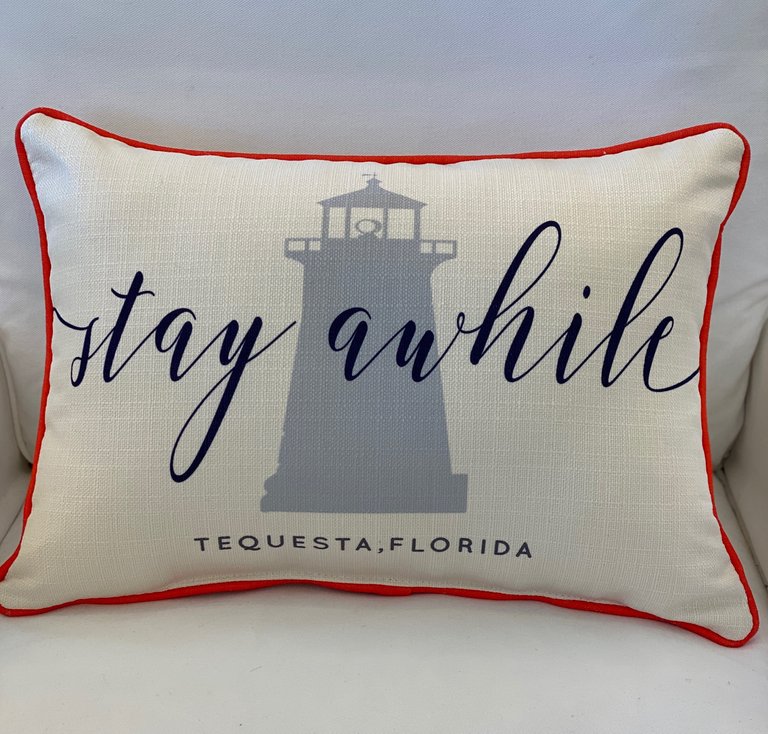 Personalized Stay Awhile Pillow