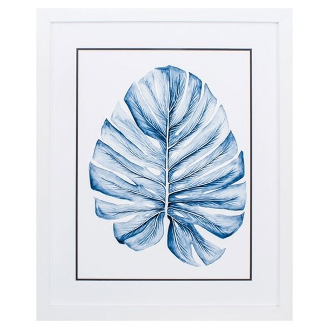 Indigo Tropical Leaf Art