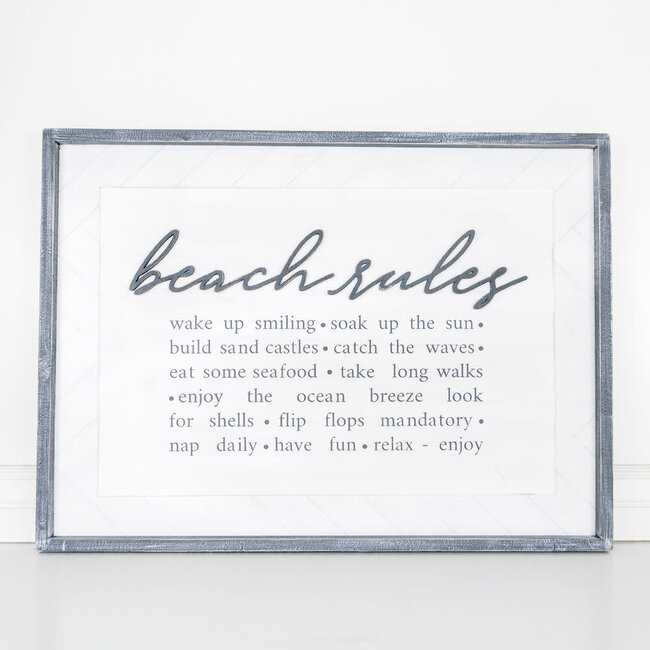 Beach Rules Sign, Reversible