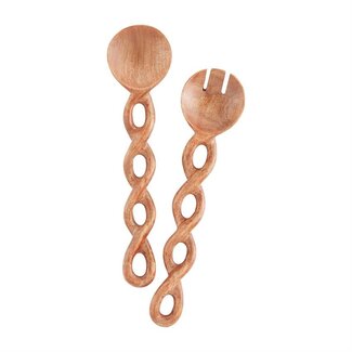 Twisted Wood Serving Set