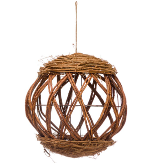 Hand-Woven Rattan Ornament Round