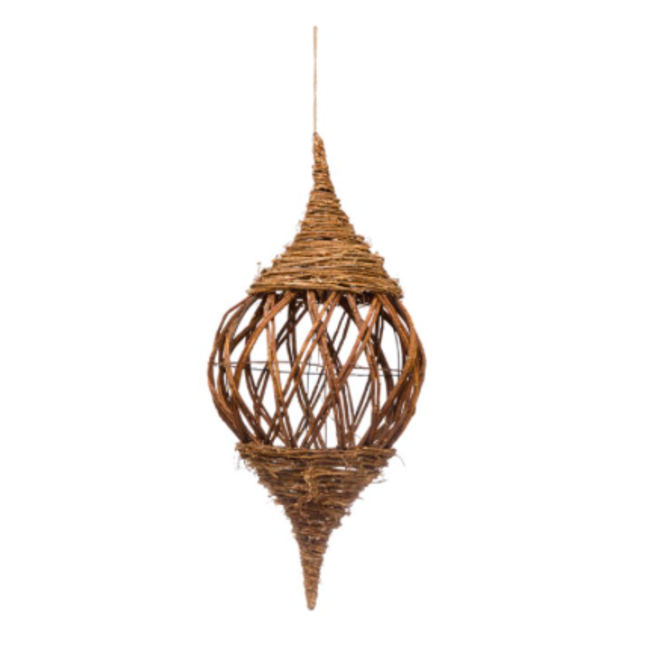 Hand-Woven Rattan Ornament, Natural
