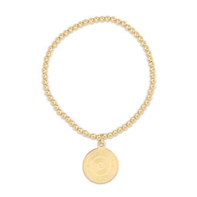 Classic Gold Bead Bracelet - Athena Gold Charm