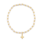 Gold Grateful 3mm Bead Bracelet Cross -