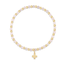 Gold Grateful 3mm Bead Bracelet Cross -