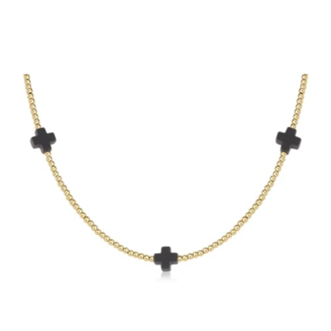 15" Choker Signature Cross Bead 2mm