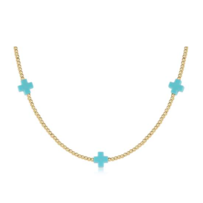 15" Choker Signature Cross Bead 2mm