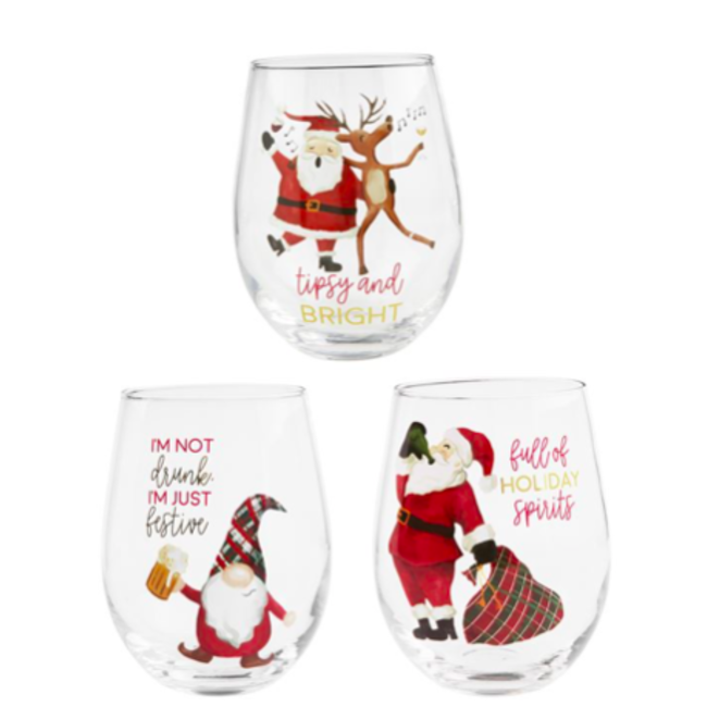 Christmas Drinking Wine Glasses