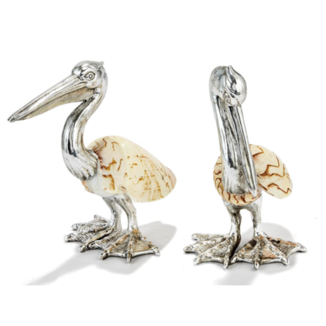 Shell Sculpture Pelicans Silver Plated,