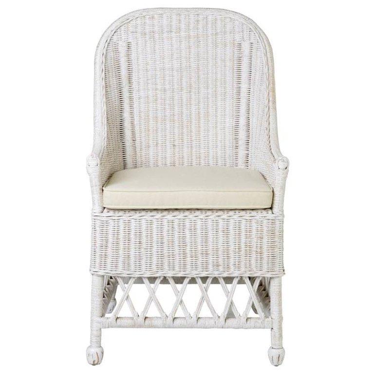 Daphnie Rattan Side Chair, White