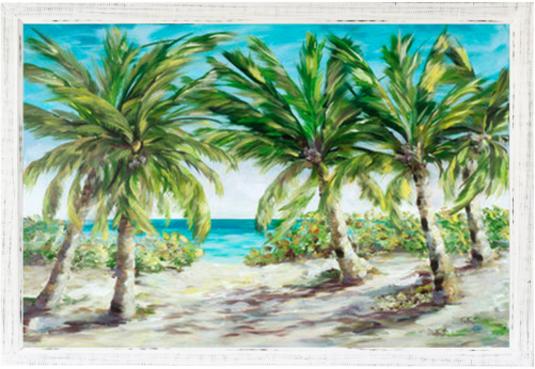 Ocean and 5 Palms Wall Art