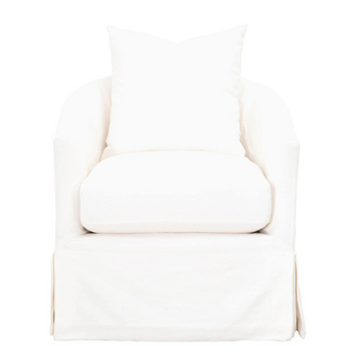 Faye Slipcover Swivel Club Chair Cream