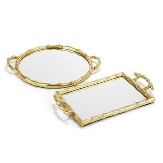 Gold Bamboo Mirrored Tray