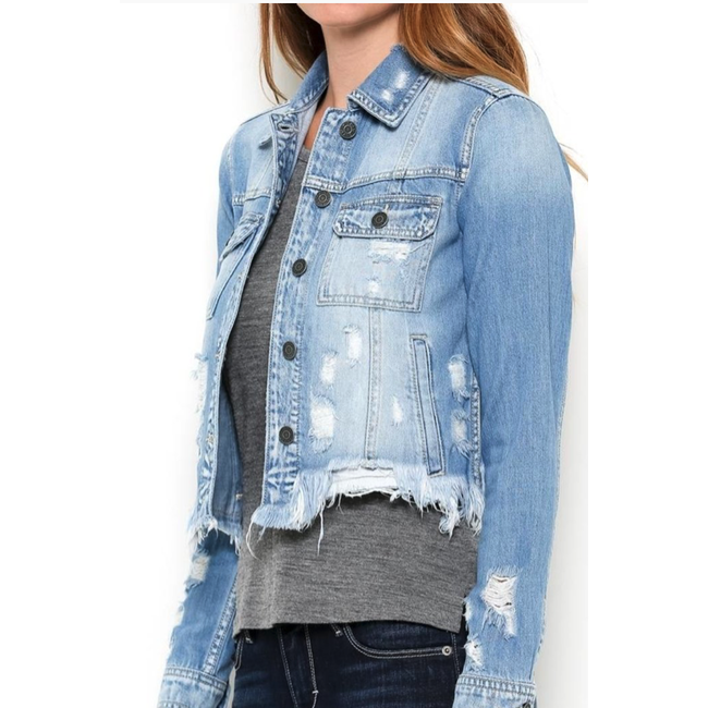 Distressed Jean Jacket