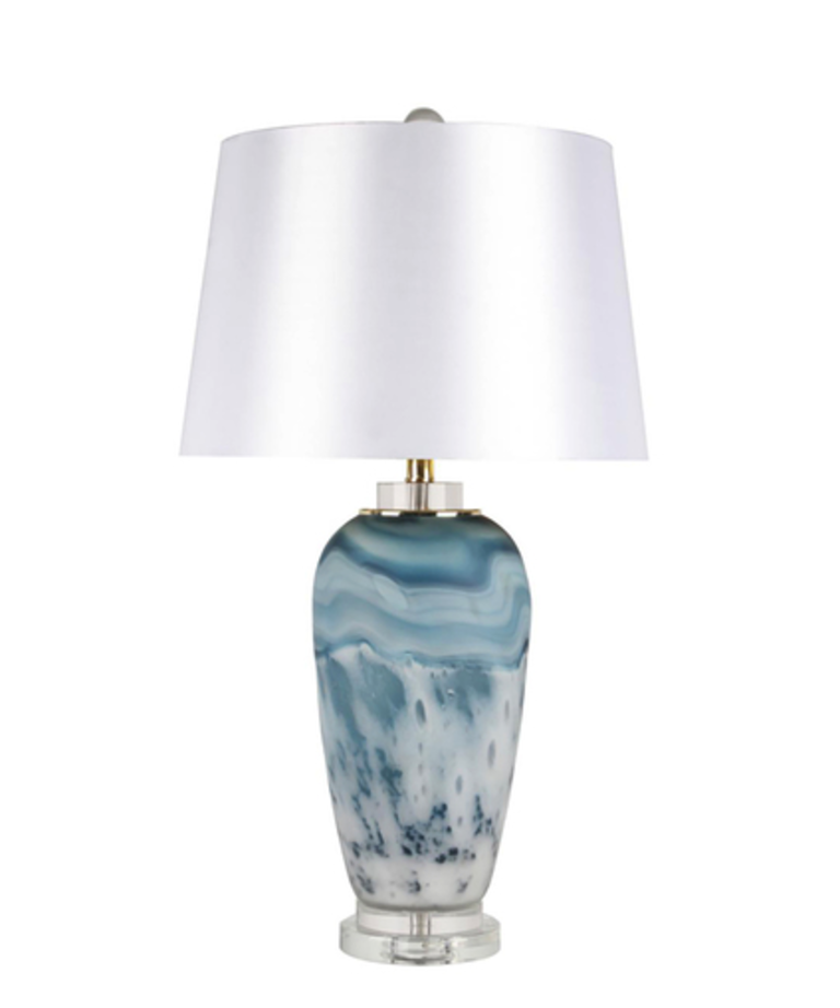 Art Glass Blues Table Lamp