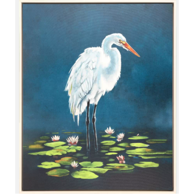 Egret in Lily Pads Wall Art