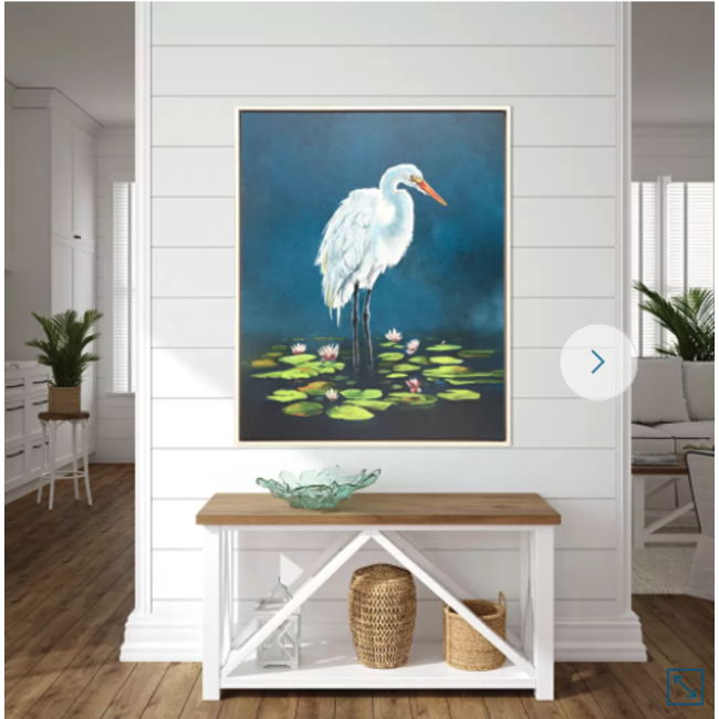 Egret in Lily Pads Wall Art