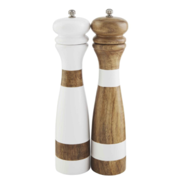 Wood Strap Salt & Pepper Grinder Set